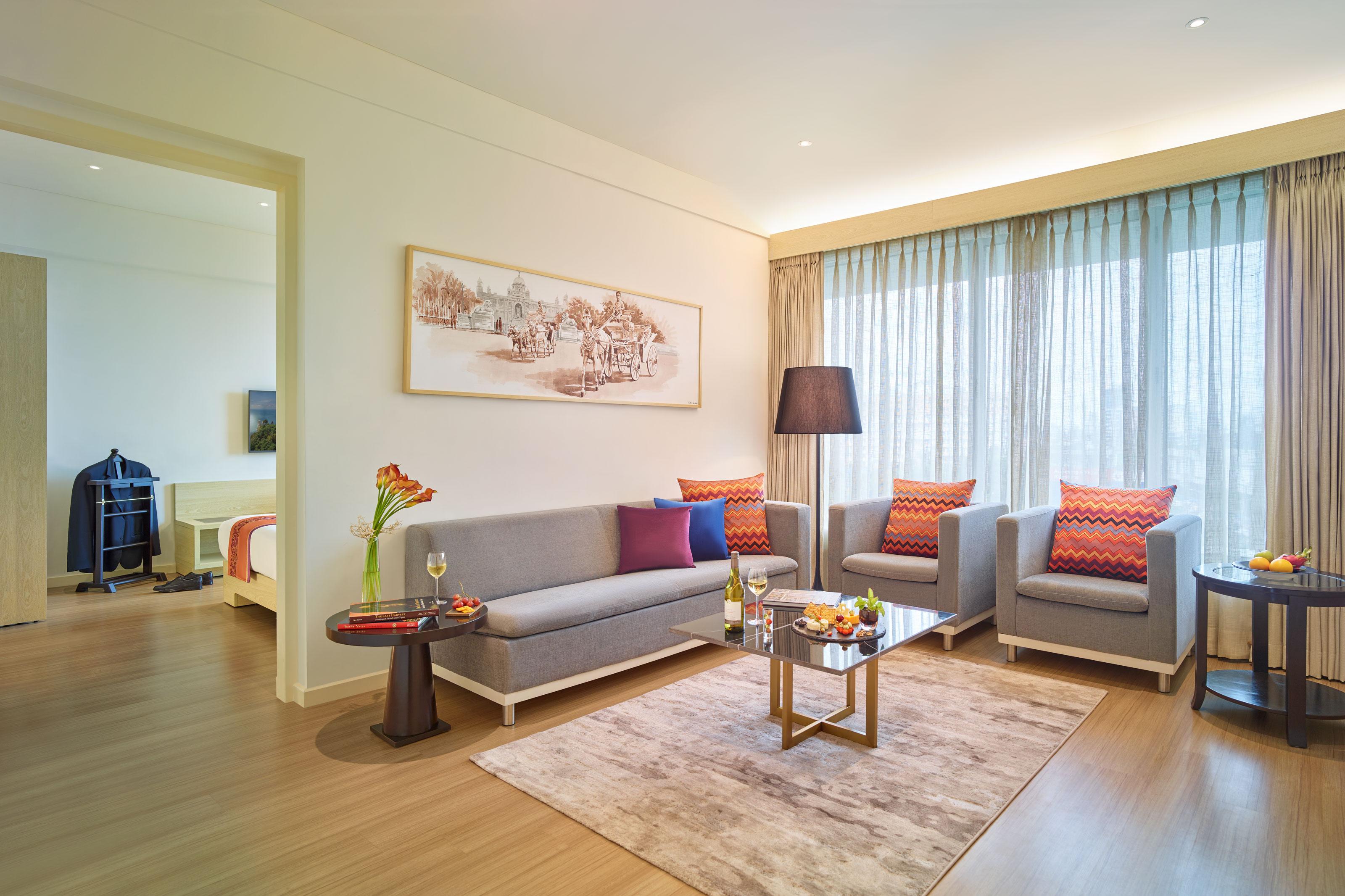 Vivanta Kolkata Em Bypass Exterior photo A living room in a serviced apartment in Beijing, China